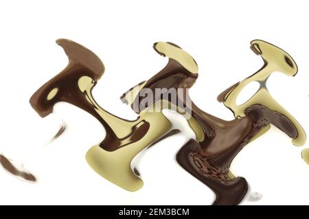 concept abstrait crème et brun, chocolat fondu Banque D'Images