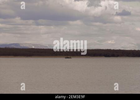 Lac Paliastomi - Parc national de Kolkheti, Géorgie. Banque D'Images