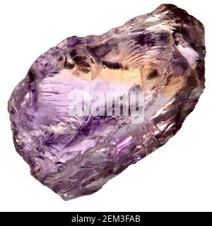 L'Ametrine (sous forme de quartz - mélange d'améthyste et citrine) parfois connu comme trystine ou boliviante Banque D'Images