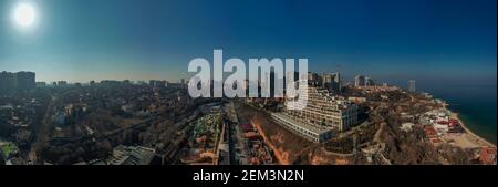 Panorama spectaculaire d'Arcadia à Odessa Ukraine. Images de drone, hiver, lumière naturelle. Banque D'Images