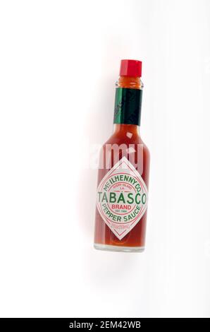 Bouteille de sauce au poivre de Tabasco Banque D'Images