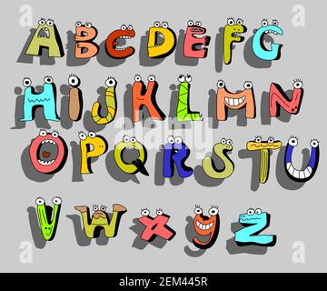 Illustration amusante Crazy Alphabet Vector Illustration de Vecteur