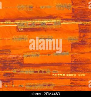 Illustration abstraite de l'applique en tissu orange. Origine ethnique Banque D'Images