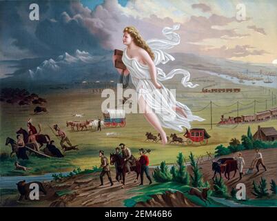 American Progress, peinture de John Gast, 1872 Banque D'Images