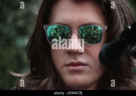 Tom Ogden de Blossoms se présentant sur scène au Wagner Hall lors du festival Great Escape 2016 à Brighton, en Angleterre Banque D'Images