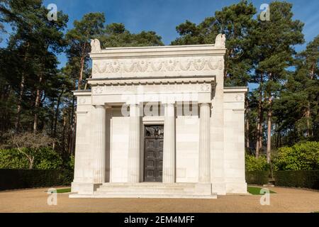 Chapelle du mémorial américain au cimetière militaire de Brookwood, Surrey, Angleterre, le seul cimetière militaire américain de la première Guerre mondiale au Royaume-Uni Banque D'Images