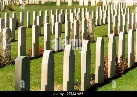 Tombes de guerre du Commonwealth au cimetière militaire de Brookwood à Surrey, Angleterre, Royaume-Uni Banque D'Images