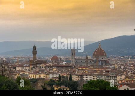 Belle vue panoramique sur la ville de Florence Banque D'Images