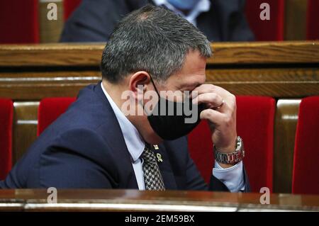 Barcelone, Espagne. 24 février 2021. 24 février 2021, Barcelone, Catalogne, Espagne: Le conselor intérieur, Miquel Samper, lors de la session du Conseil permanent, tenue au Parlement de Catalogne, à Barcelone. Photo: JGS/Cormon Press crédit: CORMON PRESS/Alamy Live News Banque D'Images