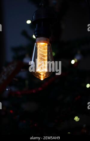 Une ampoule LED décorative de style vintage Banque D'Images