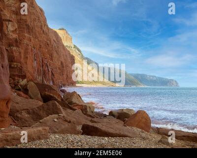 Afficher le long de la côte de Sidmouth, Devon, UK Banque D'Images