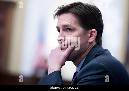 Washington, États-Unis. 24 février 2021. ÉTATS-UNIS - 24 FÉVRIER : le sénateur Ben Sasse, R-NEB, assiste à l'audience de confirmation du Comité sénatorial spécial du renseignement pour William Burns, candidat au poste de directeur de l'Agence centrale du renseignement, dans l'édifice Russell du Bureau du Sénat à Capitol Hill à Washington, DC, le mercredi 24 février 2021. (Photo de Tom Williams/Pool/Sipa USA) crédit: SIPA USA/Alay Live News Banque D'Images