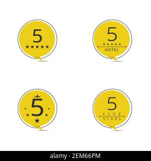 Badge de cinq étoiles situé Illustration de Vecteur