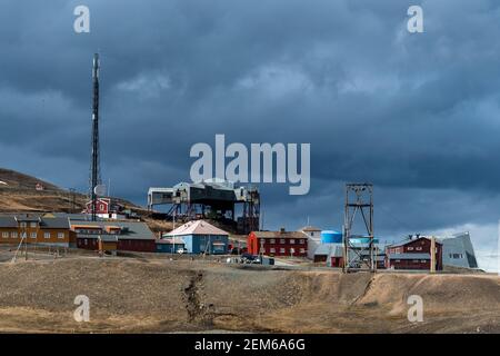 Longyearbyen, Spitsbergen, Iles Svalbard, Norvège. Banque D'Images