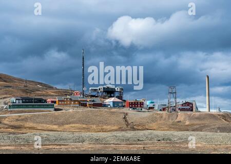 Longyearbyen, Spitsbergen, Iles Svalbard, Norvège. Banque D'Images