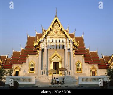 Asie,Thaïlande, Bangkok, , temple bouddhiste Wat Benchamabophit Banque D'Images