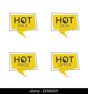 Jeu d'icônes de vente à chaud Illustration de Vecteur