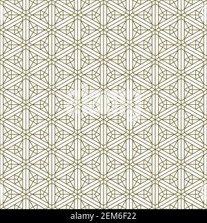 Motif Kumiko japonais sans couture en or avec des lignes .Thin. Illustration de Vecteur