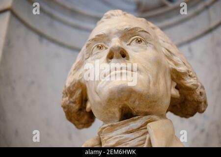 Buste de Thomas Jefferson, statue de Jean-Antoine Houdon à l'intérieur de la Bibliothèque du Congrès, Washington DC, District de Columbia, Etats-Unis Banque D'Images