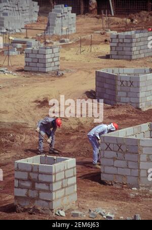 Travailleurs dans le chantier de construction, Venezuela Banque D'Images