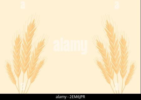 les épillets jaunes se croissent sur le fond de la ferme Illustration de Vecteur