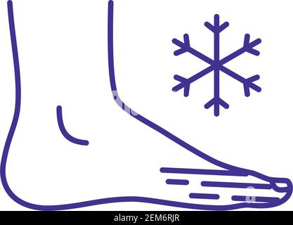 Icône de couleur RVB orteils frostbite Illustration de Vecteur