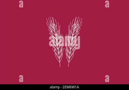 symbole d'arrière-plan du logo de la spikelet de blé vectoriel Illustration de Vecteur