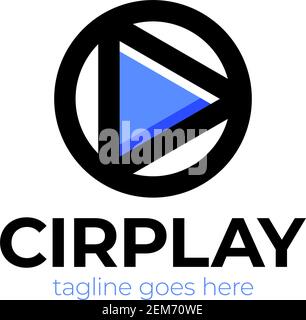 Modèle de conception de logo vectoriel circulaire abstrait Infinity Loop. Concept d'icône de lecture. Logotype boucle infinie. Illustration de Vecteur