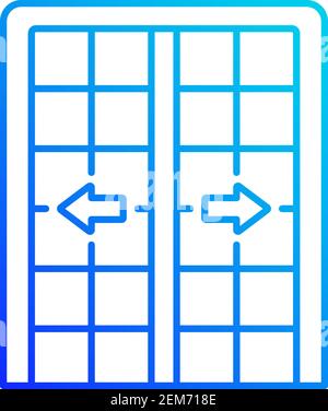 Icône vecteur linéaire de portes de patio Illustration de Vecteur