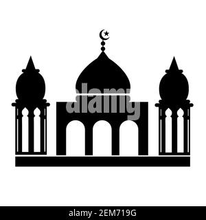 icône de la mosquée sur fond blanc. style plat. symbole de la lune du croissant et de la mosquée pour la conception de votre site Web, logo, application, UI. symbole de la mosquée. Signe islamique. Banque D'Images