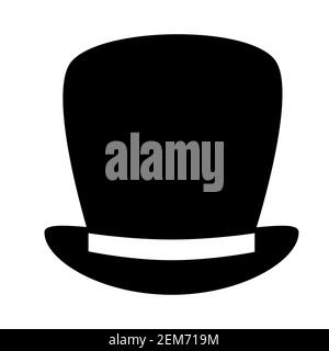 icône chapeau sur fond blanc. style plat. symbole chapeau homme magicien. enseigne chapeau haut. Banque D'Images