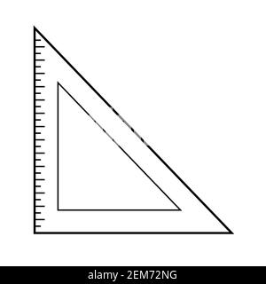 Icône de la règle de mesure sur fond blanc. style plat. Icône de la règle pour votre conception de site Web, logo, application, IU. Symbole de la règle triangulaire. Signe de la règle. Banque D'Images