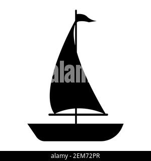 icône de voilier sur fond blanc. style plat. icône de voilier pour la conception de votre site web, logo, app, UI. Panneau de bateau. Banque D'Images