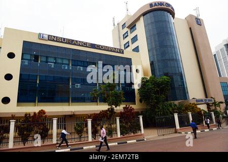 Bâtiment du siège de la Banque de Kigali dans le centre-ville de Kigali. Banque D'Images