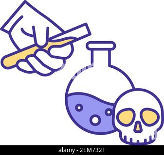 Utilisation de substances chimiques icône de couleur RVB Illustration de Vecteur