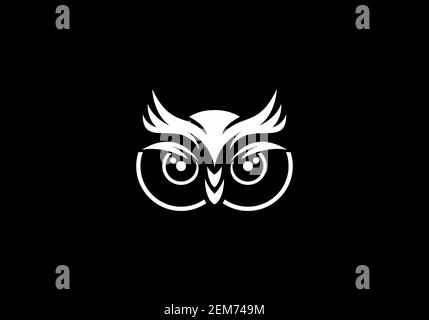 Motif tête de chouette noir et blanc Illustration de Vecteur