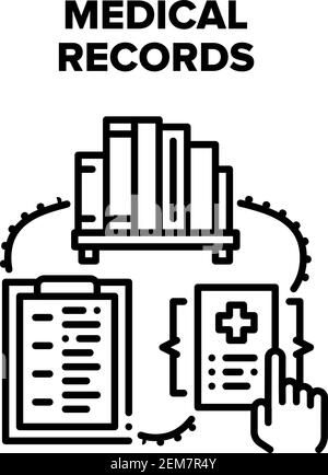 Illustrations noires vectorielles Medical Records Illustration de Vecteur
