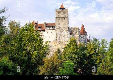 Vue sur le château de Bran en Roumanie Banque D'Images