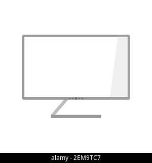 A minimalistic computer monitor on a curved stand. The monitor is gray. Flat vector illustration Illustration de Vecteur