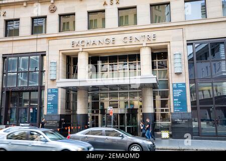 Exchange Center dans le centre-ville de Sydney, sur Bridge Street, Bourse construisant des stocks et des actions commerciales, NSW, Australie Banque D'Images