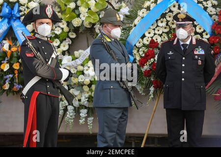 Rome, Italie. 25 février 2021. Funérailles d'État pour l'Ambassadeur Attanasio et Carabiniere Iacovacci tués au Congo usage éditorial seulement crédit: Agence de photo indépendante/Alamy Live News Banque D'Images