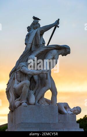 Rome, Italie - Oct 02, 2018 : sculpture ornant l'Altare della Patria à Rome Banque D'Images