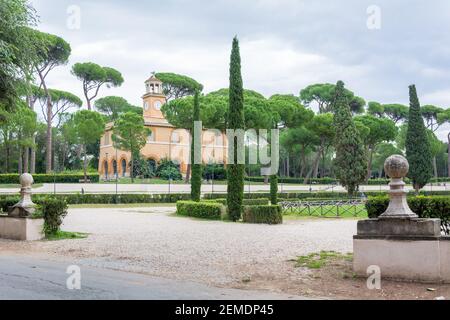 Rome, Italie - 04 octobre 2018 : Piazza di Siena, jardins de la Villa Borghèse, Rome Banque D'Images