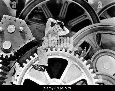 Les temps modernes 1936 United Artists film avec Charlie Chaplin Banque D'Images