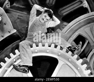 Les temps modernes 1936 United Artists film avec Charlie Chaplin Banque D'Images