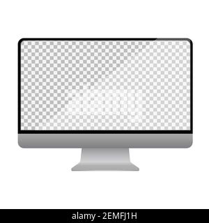 Realistic computer monitor with blank screen for you design. Vector mockup isolated on white background. Illustration de Vecteur