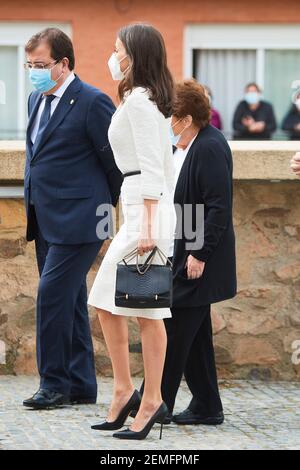 Caceres, Madrid, Espagne. 25 février 2021. La reine Letizia d'Espagne assiste à l'ouverture du Musée d'art contemporain Helga de Alvear le 25 février 2021 à Caceres, Espagne crédit: Jack Abuin/ZUMA Wire/Alay Live News Banque D'Images