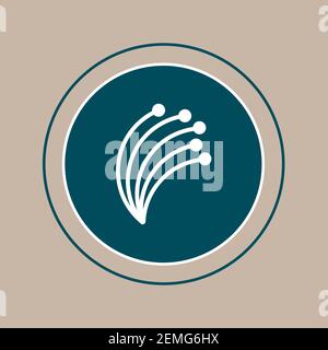 Ligne de câble à fibre optique pour icône Internet rapide Illustration de Vecteur