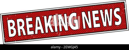actualités de dernière minute. grunge millésime breaking news carré timbre. breaking news timbre. Illustration de Vecteur