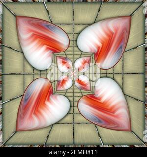 Ornement de tuiles en plastique coloré avec décoration Banque D'Images